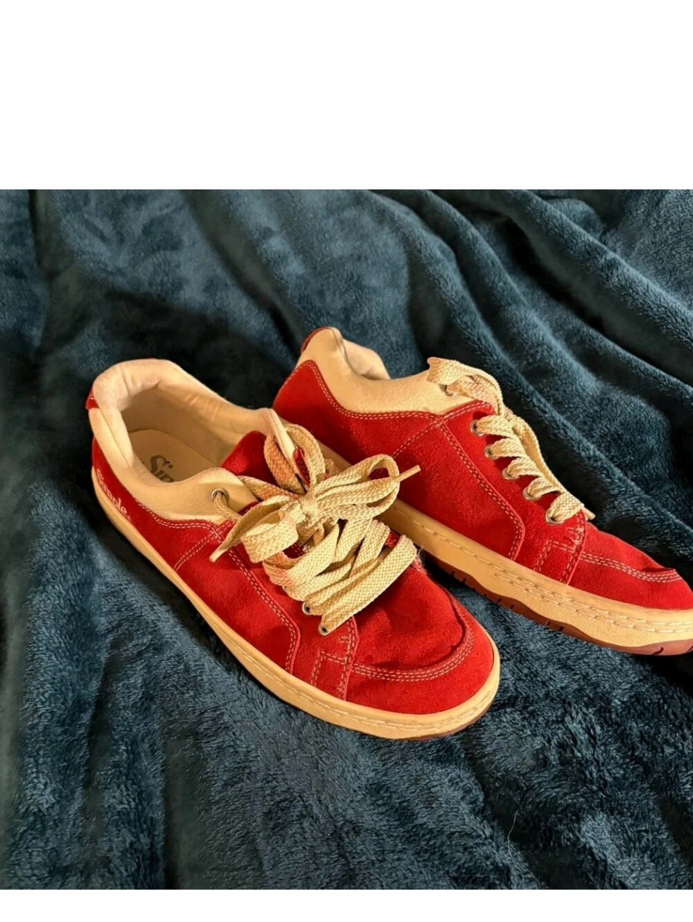 Simple OS Suede Sneakers, Cherry Red, Size 10.5